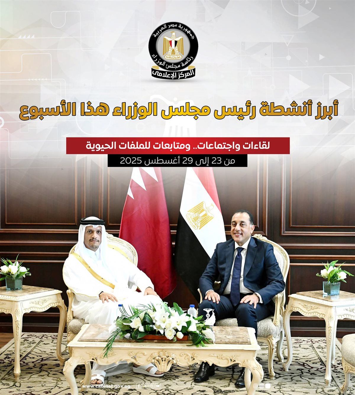 حصاد أنشطة رئيس الوزراء
