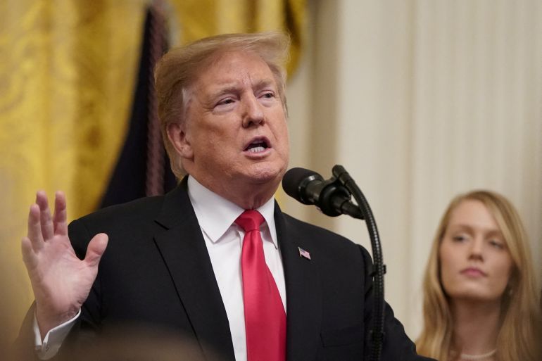 FILE PHOTO: U.S. President Donald Trump speaks at a signing ceremony for an executive order to