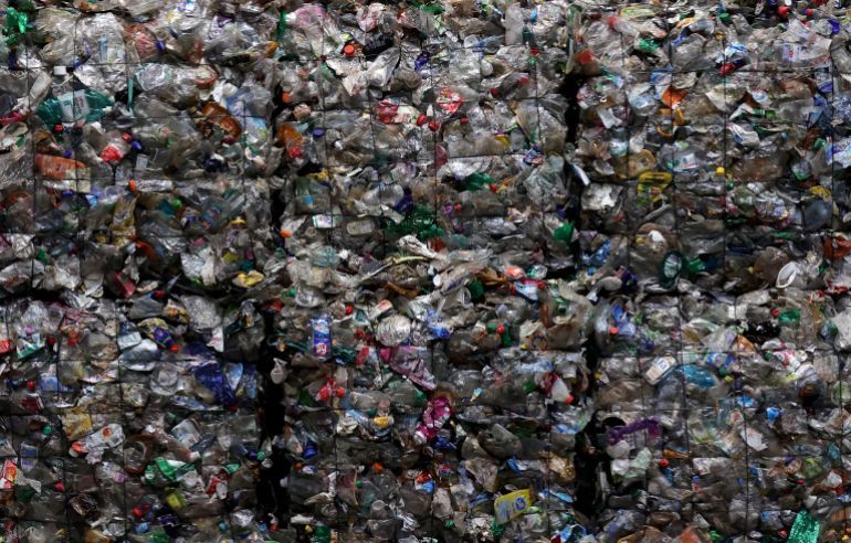 epa10670022 Sorted plastic waste seen at the Interzero recycling plant in Marl, Germany, 02 June 2023 (Issued 03 June 2023). Some 200.000 tons of plastic waste per year are processed at the plant of Interzero in Marl. According to the Federal Environment Agency, 99.4 percent of all collected plastic waste was recycled in Germany in 2019. Of the 6.28 million tons of total plastic waste, 46.6 percent was used as raw material, 52.8 percent was used as energy, e.g. in waste incineration plants, and only about 0.6 percent was disposed of in landfills. The World will mark the 2023 Environment Day on 05 June with a focus on