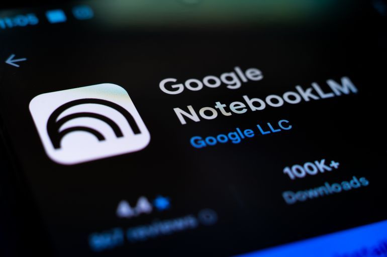 Raleigh, North Carolina - May 22 2025: Google NotebookLM Alphabet App Product Software on Mobile Phone Screen Play Store