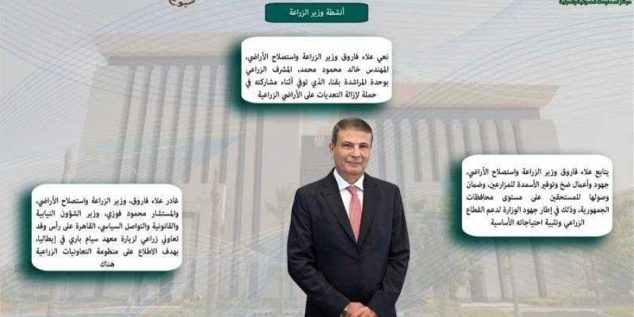 أبرز أنشطة وزارة الزراعة خلال أسبوع - زاجل الإخباري