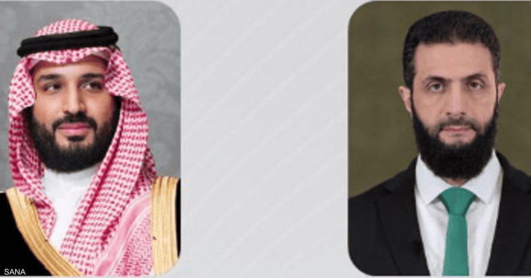 ولي العهد والشرع يستعرضان العلاقات الثنائية بين البلدين