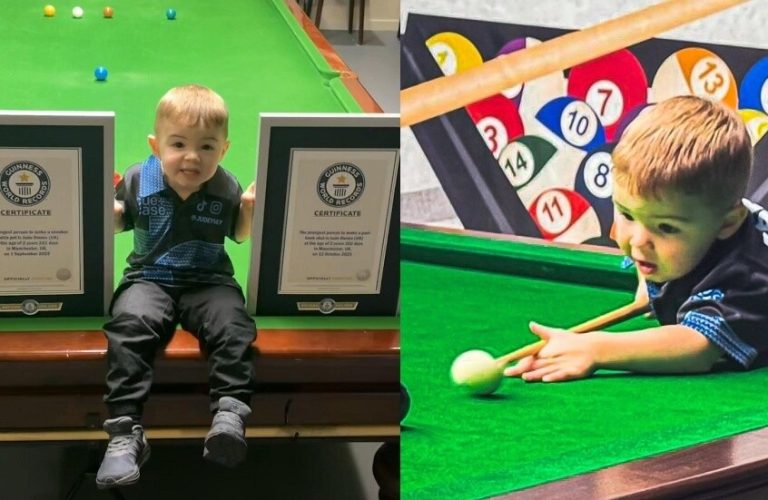 بعمر سنتين أصغر لاعب بلياردو في التاريخ حقق رقمين في “غينيس”