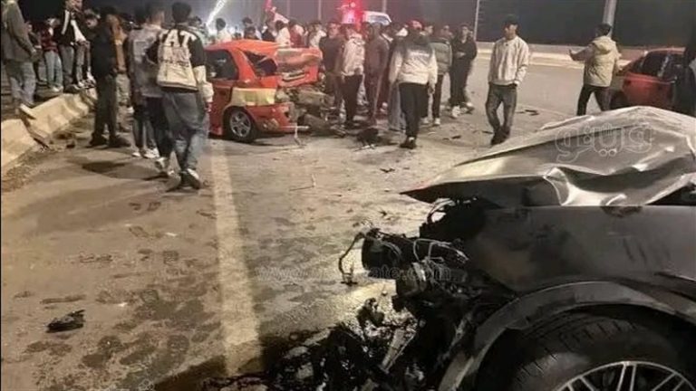 في حادث تصادم على طريق مصر-الإسماعيلية . مصرع وإصابة 5 أشخاص