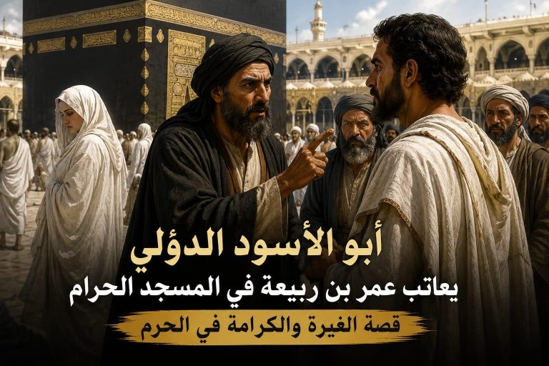 ابو الأسود الدؤلي يعاتب عمر بن ربيعة في المسجد الحرام