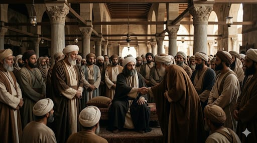استشهادِ عثمان بن عفان رضي الله عنه، تمَّت البيعةُ بالخلافةِ لأميرِ المؤمنين علي بن أبي طالب رضي الله عنه، وذلك في اليومِ التالي مباشرةً ليومِ مقتلِ عثمان،